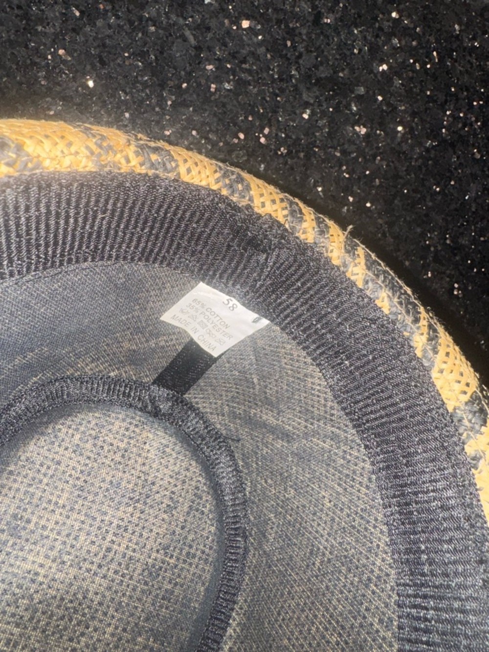 Zebra Print Straw Fedora with Black Band - Picture 2 of 2